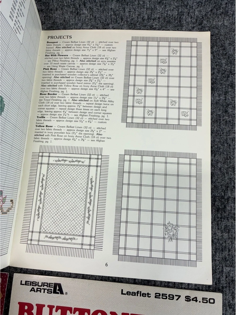 4 Leisure Arts Cross Stitch Pattern Booklets Set of 4 Thin Catalog